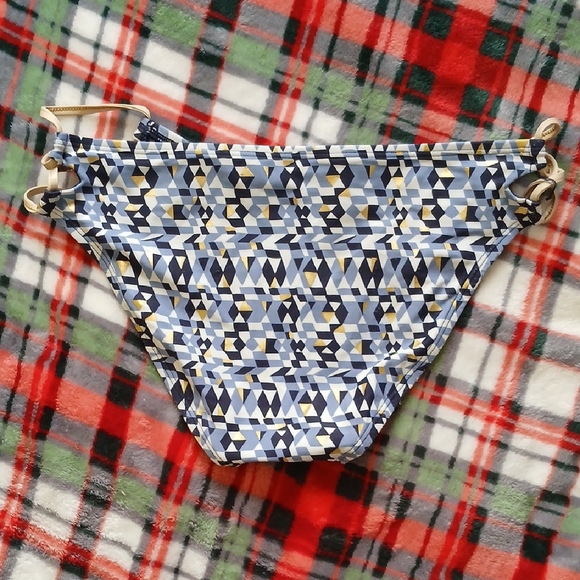 Aerie Geometric Blue Bikini Bottom - Picture 3 of 6